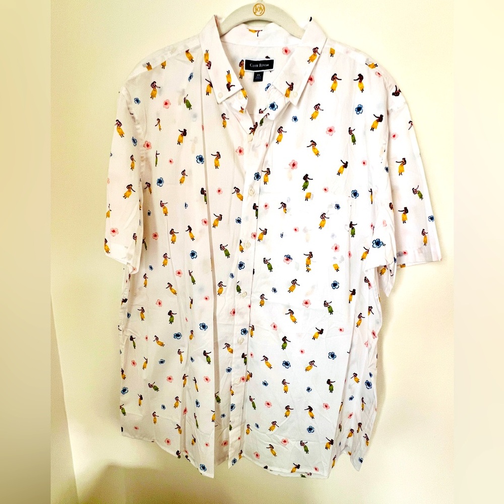 Men’s Short-Sleeve Button-Down Shirt - Hawaiian Print